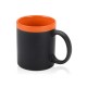Купить Кружка с покрытием для рисования мелом Да Винчи, черный/оранжевый с нанесением логотипа