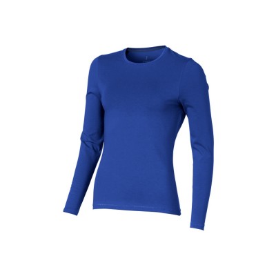 Купить Ponoka женская футболка из органического хлопка, длинный рукав, синий с нанесением