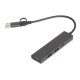 Купить USB-концентратор Command, серый с нанесением логотипа