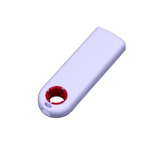 Купить USB-флешка промо на 128 Гб прямоугольной формы, выдвижной механизм, красный с нанесением логотипа