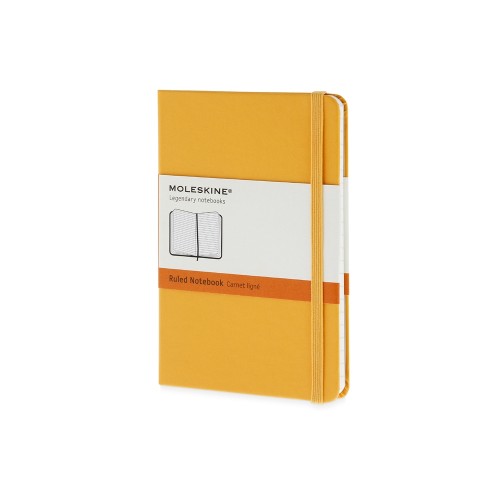 Купить Записная книжка Moleskine Classic (в линейку) в твердой обложке, Pocket (9x14см), оранжевый с нанесением логотипа