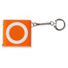 Купить Брелок-рулетка с фонариком, 1 м., оранжевый/белый с нанесением логотипа