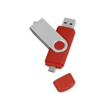 USB/micro USB-флешка 2.0 на 16 Гб Квебек OTG, красный