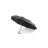 Купить RIVER. Складной зонт из rPET, черный с нанесением логотипа