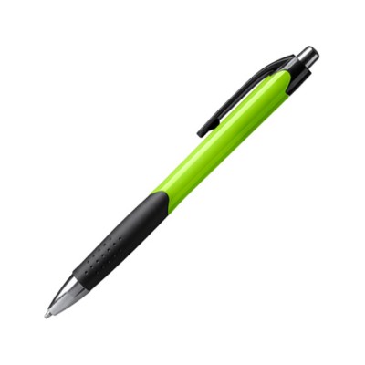 Купить Ручка пластиковая шариковая DANTE, черный/зеленое яблоко с нанесением логотипа