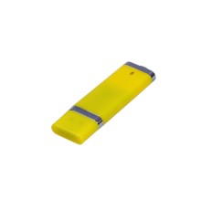 USB-флешка промо на 128 Гб прямоугольной классической формы, желтый