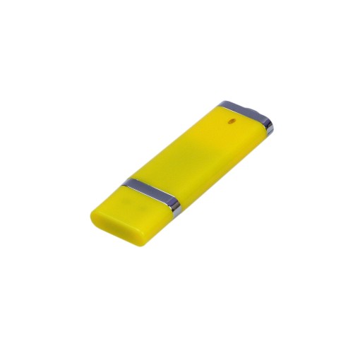 Купить USB-флешка промо на 128 Гб прямоугольной классической формы, желтый с нанесением логотипа