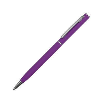 Купить Ручка металлическая шариковая Атриум с покрытием софт-тач, фиолетовый с нанесением логотипа