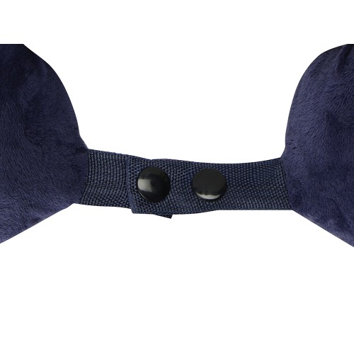 Купить Подушка Basic из микрофибры с эффектом памяти U-shape, синий с нанесением логотипа
