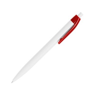 Купить Ручка пластиковая шариковая HINDRES, белый/красный с нанесением логотипа