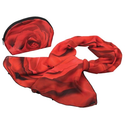 Купить Набор Роза: косметичка и шарф с нанесением логотипа