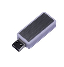 USB-флешка промо на 4 Гб прямоугольной формы, выдвижной механизм, белый