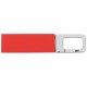 Купить Флеш-карта USB 2.0 16 Gb с карабином Hook, красный/серебристый с нанесением логотипа
