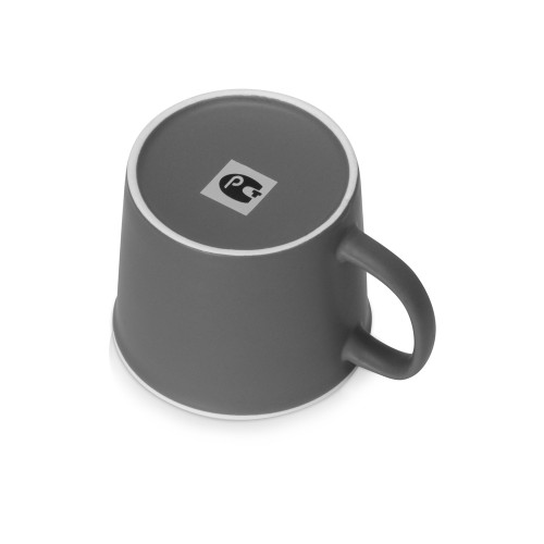 Купить Матовая кружка Nancy 360 мл цветная снаружи, белая внутри, серый с нанесением логотипа