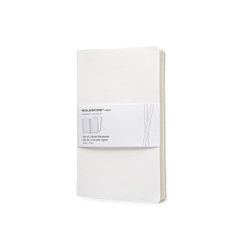 Купить Записная книжка Moleskine Volant (в линейку, 2 шт.), Large (13х21см), белый с нанесением логотипа