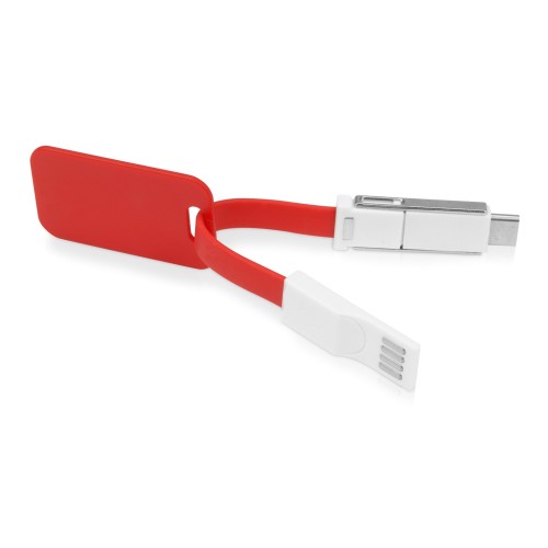 Купить Зарядный кабель 3-в-1 Charge-it, красный с нанесением логотипа