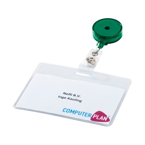 Купить Держатель для бейджа или карты доступа Lech, зеленый с нанесением логотипа