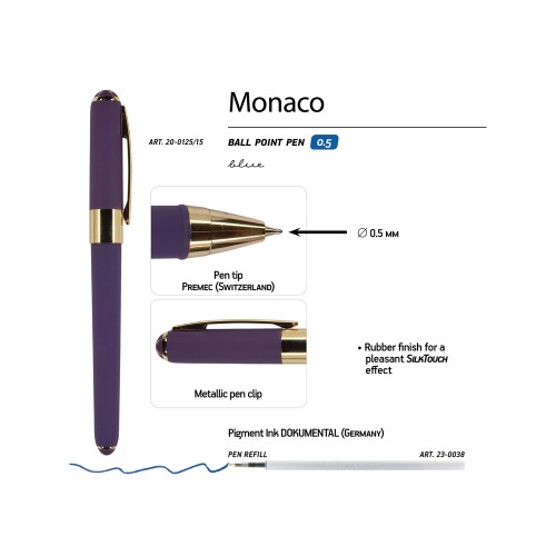 Купить Ручка пластиковая шариковая Monaco, 0,5мм, синие чернила, виноградный с нанесением логотипа Купить Ручка пластиковая шариковая Monaco, 0,5мм, синие чернила, виноградный с нанесением логотипа