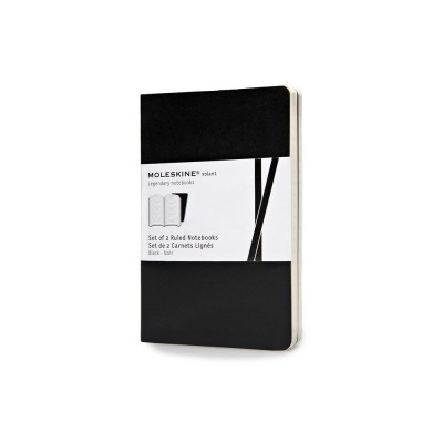 Купить Записная книжка Moleskine Volant (в линейку, 2 шт.), Pocket (9х14см), черный с нанесением