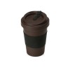 Купить Стакан из кофе с силиконовой манжетой Latte, коричневый с нанесением логотипа