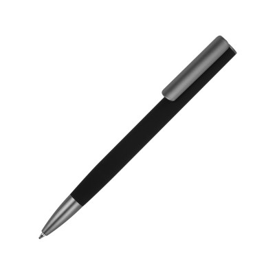 Купить Ручка металлическая шариковая Insomnia софт-тач с зеркальным слоем, черная с серым с нанесением логотипа
