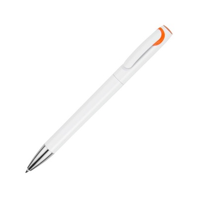 Купить Ручка шариковая Локи, белый/оранжевый с нанесением логотипа