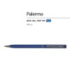 Купить Ручка Palermo шариковая  автоматическая, синий металлический корпус, 0,7 мм, синяя с нанесением логотипа