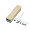 Купить PB-wood1 Универсальное зарядное устройство power bank прямоугольной формы. 2200MAH. Белый с нанесением логотипа