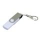 Купить Флешка с  поворотным механизмом, c дополнительным разъемом Micro USB, 64 Гб, белый с нанесением логотипа