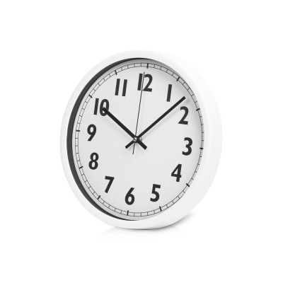Купить Пластиковые настенные часы  диаметр 30 см White Mile, белый с нанесением логотипа