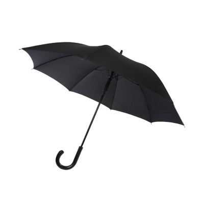 Купить Fontana 23-дюймовый зонт карбонового цвета с механизмом автоматического открытия и изогнутой ручкой, черный с нанесением логотипа