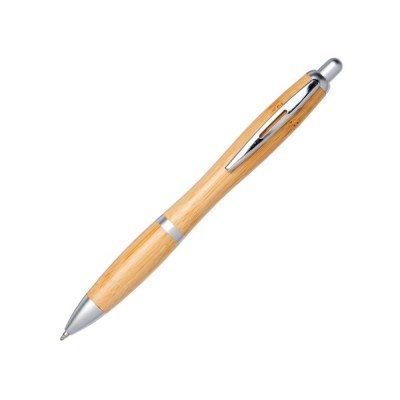 Купить Шариковая ручка Nash из бамбука, натуральный/серебристый с нанесением