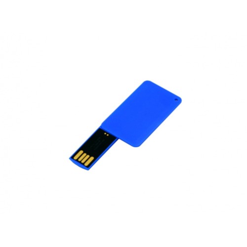 Купить USB-флешка на 64 ГБ в виде пластиковой карточки, синий с нанесением логотипа