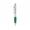 Купить Ручка-стилус шариковая Nash, серебристый/зеленый с нанесением логотипа