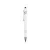 Купить Ручка металлическая soft-touch шариковая со стилусом Sway, белый/серебристый с нанесением логотипа