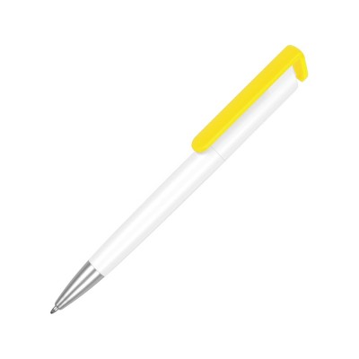 Купить Ручка-подставка Кипер, белый/желтый с нанесением