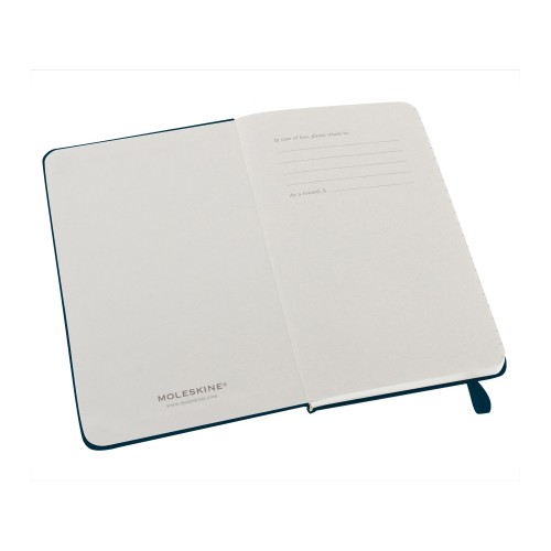 Купить Записная книжка Moleskine Classic (в линейку) в твердой обложке, Pocket (9x14см), голубой сапфир с нанесением логотипа