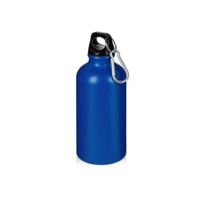 Купить Матовая спортивная бутылка Hip S с карабином и объемом 400 мл, синий (P) с нанесением логотипа