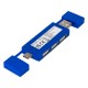 Купить Mulan Двойной USB 2.0-хаб, синий с нанесением логотипа