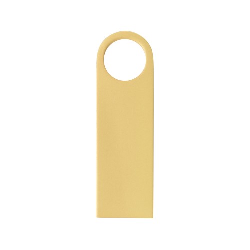Купить USB 2.0-флешка на 8 Гб с мини чипом и круглым отверстием, золотистыйй с нанесением логотипа