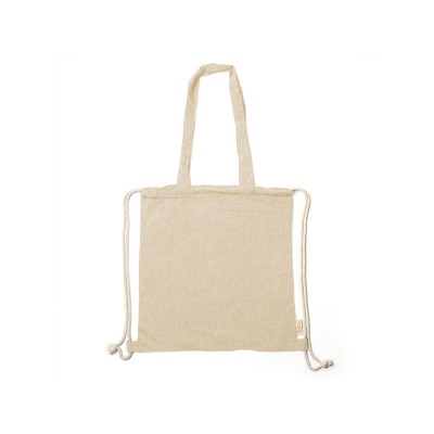 Купить Рюкзак-мешок VARESE из переработанного хлопка, бежевый с нанесением логотипа