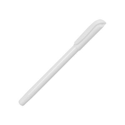 Купить Ручка шариковая пластиковая Delta из переработанных контейнеров, белая с нанесением логотипа