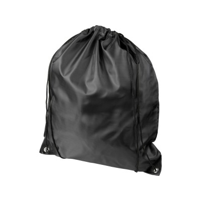 Купить Рюкзак со шнурком Oriole из переработанного ПЭТ, черный с нанесением
