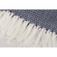 Купить Плед акриловый Tassel с белой бахромой, темно-синий с нанесением логотипа