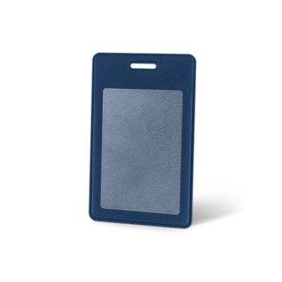 Купить Вертикальный карман из экокожи для карты Favor, синий с нанесением логотипа