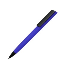 Ручка пластиковая soft-touch шариковая Taper, синий/черный