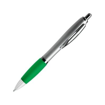 Купить Ручка пластиковая шариковая CONWI, серебристый/папоротник с нанесением логотипа
