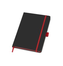 Блокнот ColorNote Black, твердая обложка A5, 80 листов, черный с красным (Р)