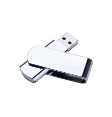USB-флешка металлическая поворотная на 16 ГБ 3.0, глянец