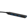 Купить USB-хаб Link с коннектором 2-в-1 USB-C и USB-A, 2.0/3.0, черный с нанесением логотипа